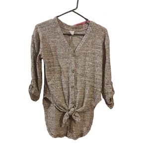No boundaries xs front tie button closure sweater